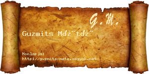 Guzmits Máté névjegykártya