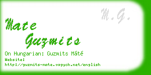 mate guzmits business card
