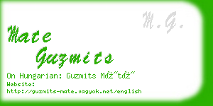 mate guzmits business card